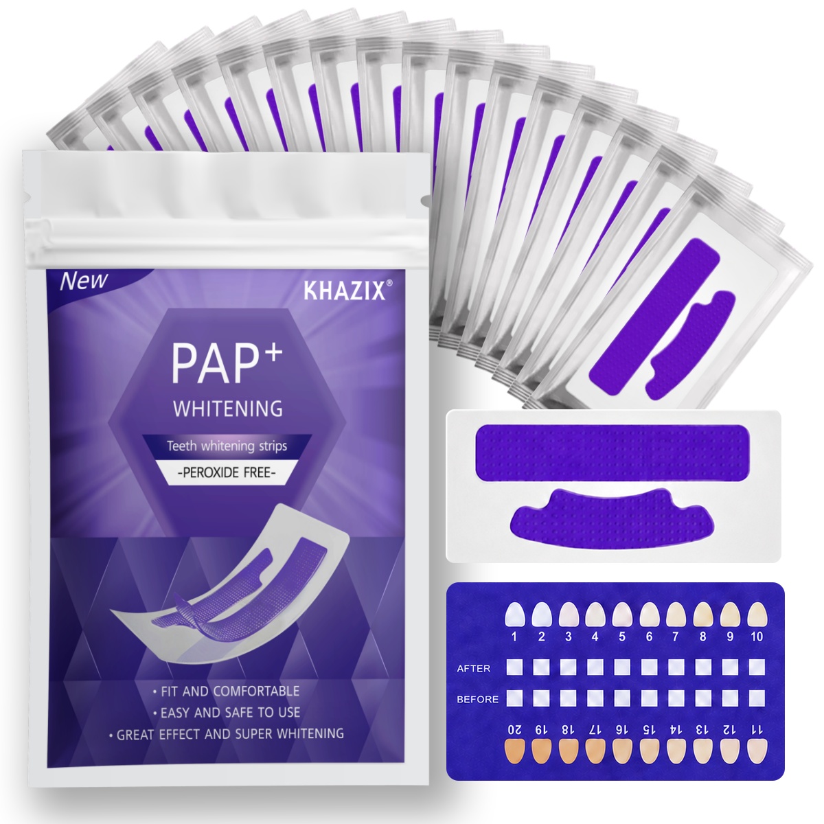 Teeth Whitening Strips Permanent - 1/7 pares de tiras de clareamento