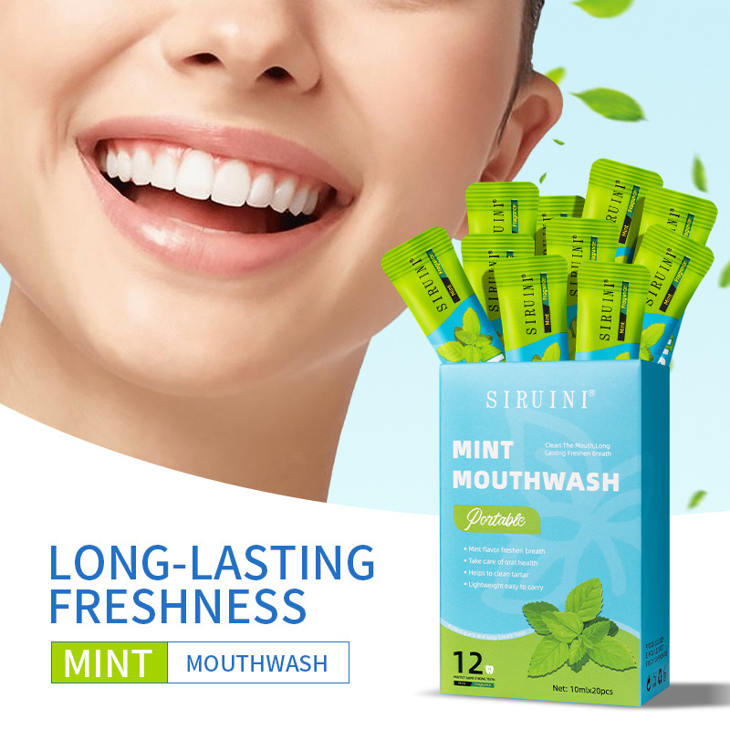 Whitening Mouthwash - 20 pçs enxaguatório bucal descartável sem
