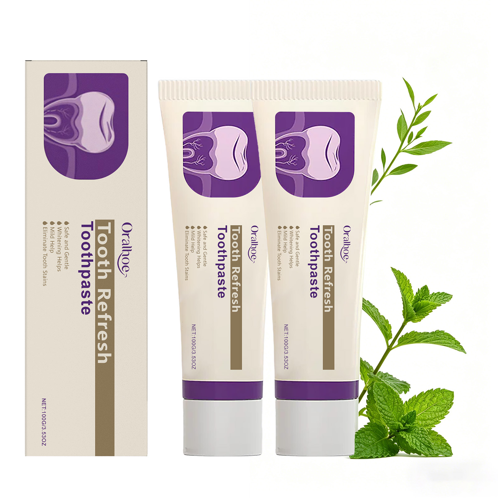 Teeth Whitening Natural - Pasta de Dente Clareadora com Menta