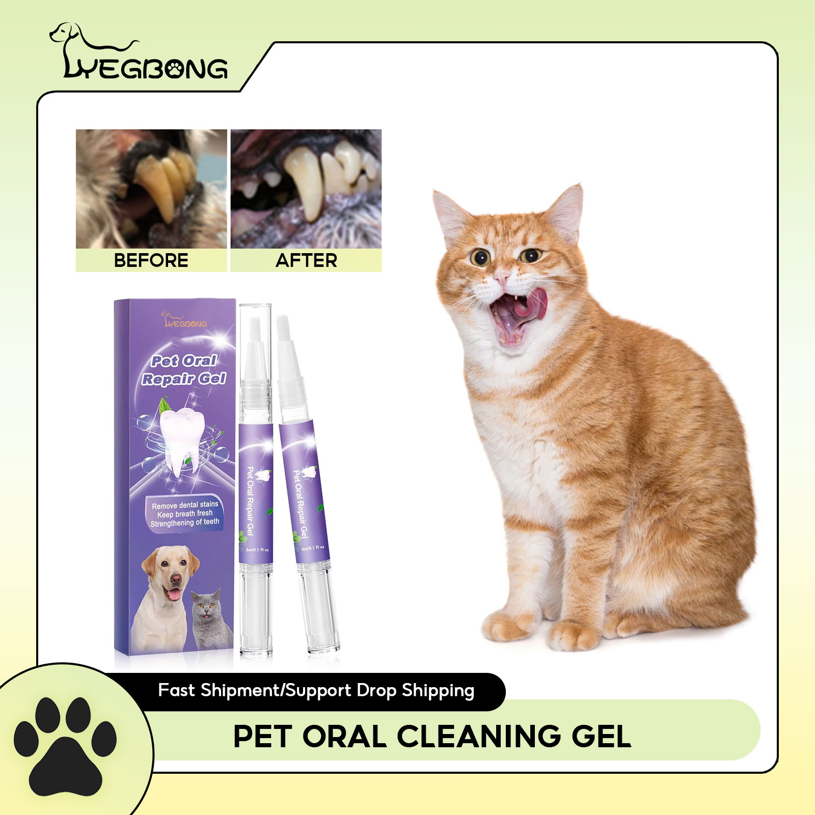 Teeth Whitening Essence - Gel de reparação oral para animais