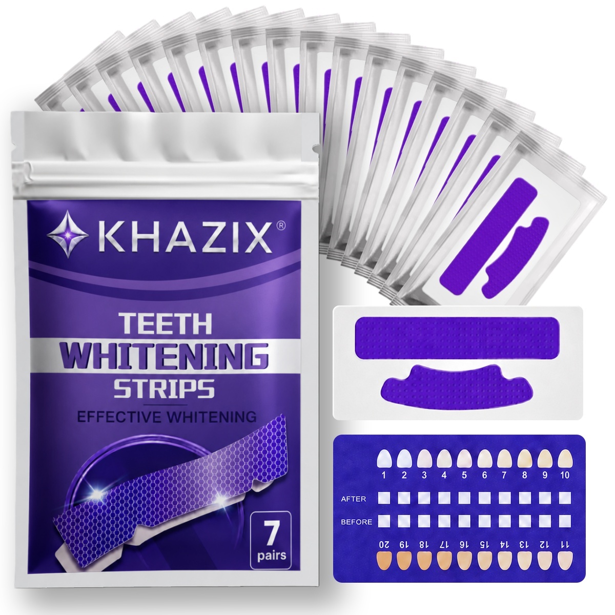 Teeth Whitening Strips Permanent - 1/7 pares de tiras de clareamento