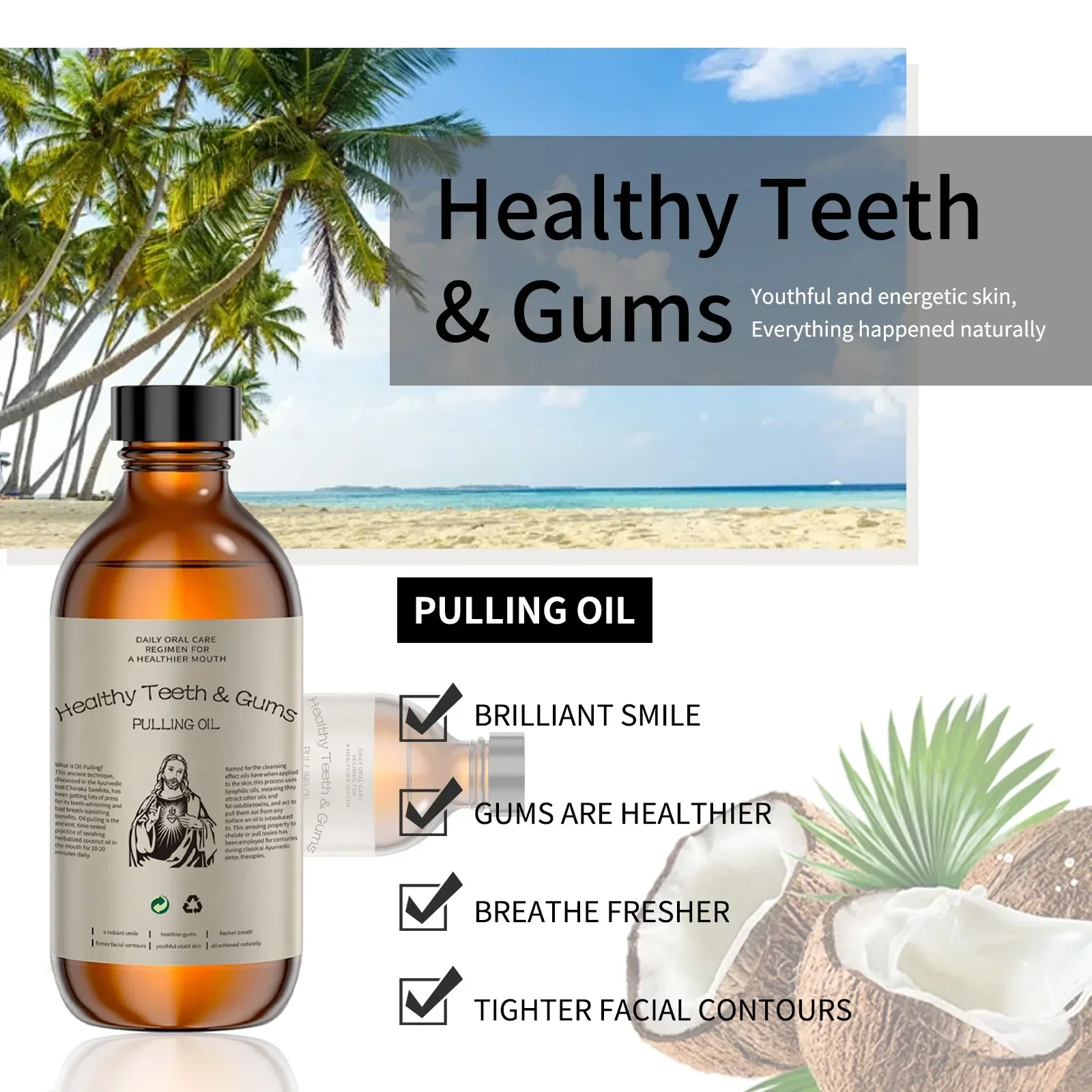 Enxaguante Bucal de Óleo de Co - Whitening Mouthwash avaliação e preço