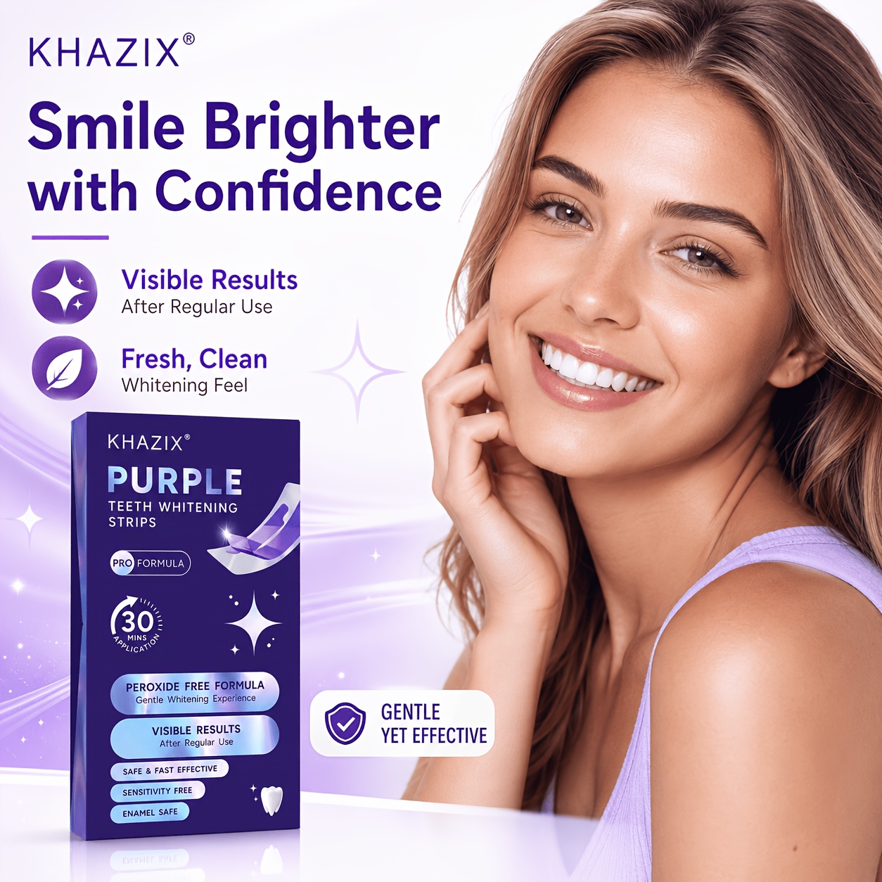 1/10 pares de tiras roxas para - Teeth Whitening Strips Permanent avaliação e preço