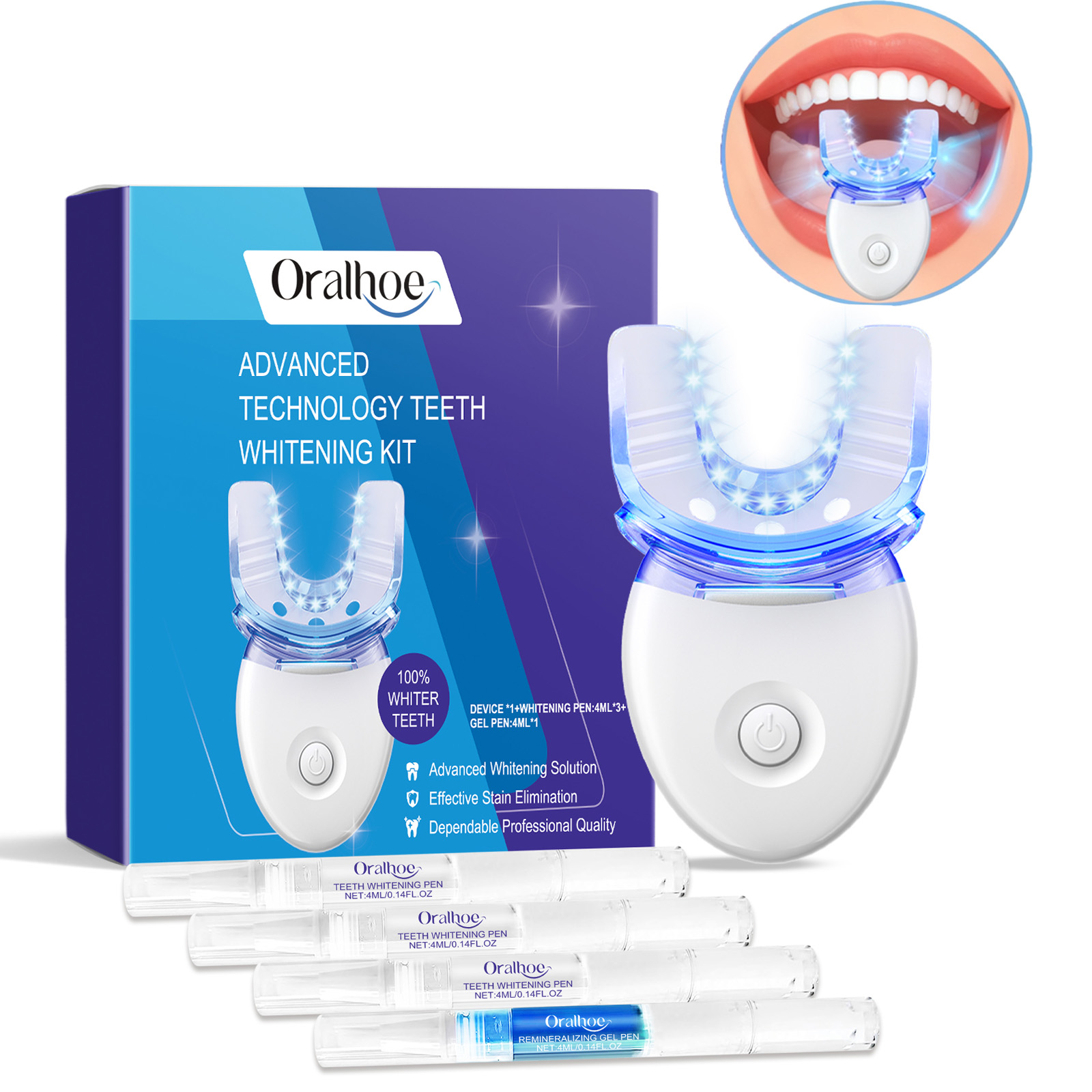 Kit profissional de luz led pa - Teeth Whitening Essence avaliação e preço