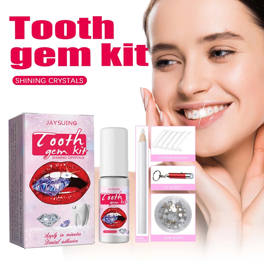 Dente Gems Kit com Cura Cola L - Teeth Whitening Diy avaliação e preço