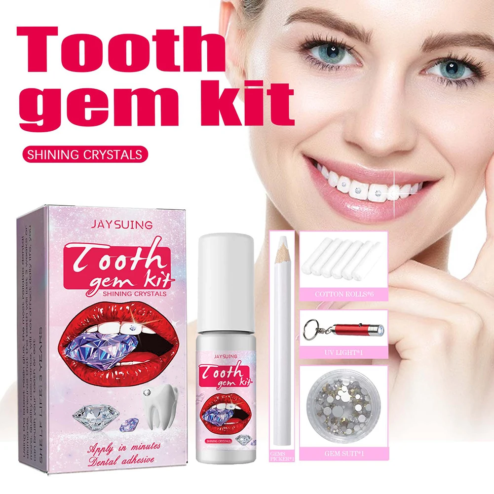 Dente Gems Kit com Cura Cola L - Teeth Whitening Diy avaliação e preço