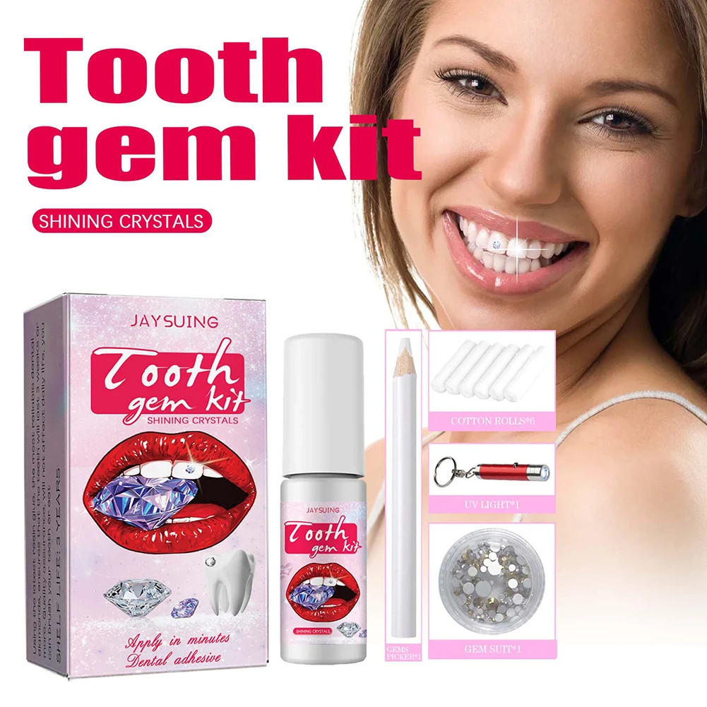 Dente Gems Kit com Cura Cola L - Teeth Whitening Diy avaliação e preço